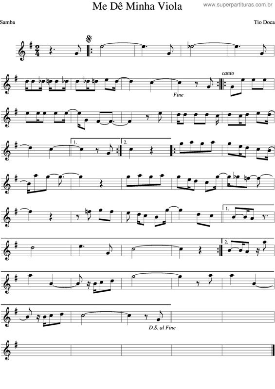 Partitura da música Me Dê Minha Viola