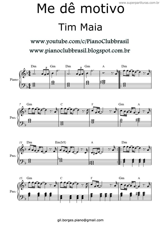 Partitura da música Me Dê Motivo v.2