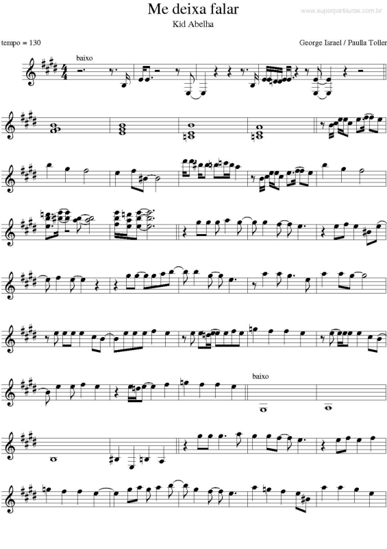 Partitura da música Me Deixa Falar