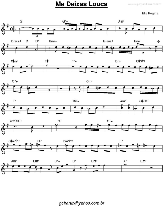 Partitura da música Me deixas louca