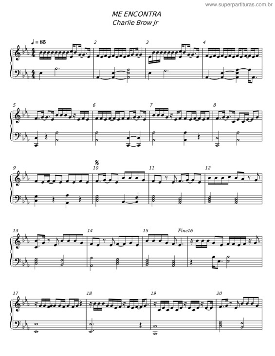 Partitura da música Me Encontra