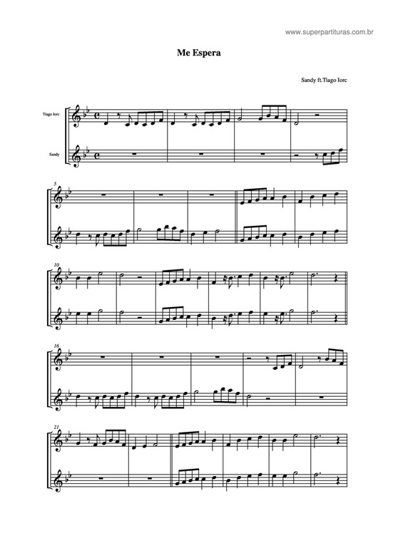 Partitura da música Me Espera