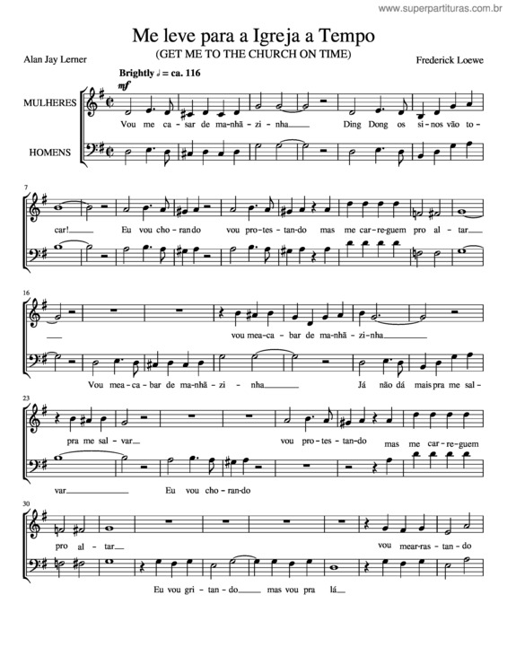 Partitura da música Me Leve Para A Igreja A Tempo