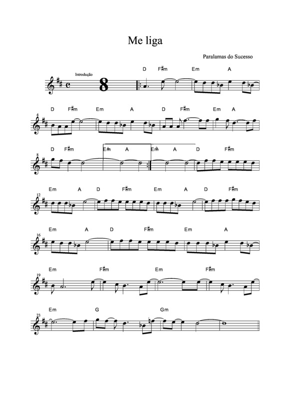 Partitura da música Me Liga v.3