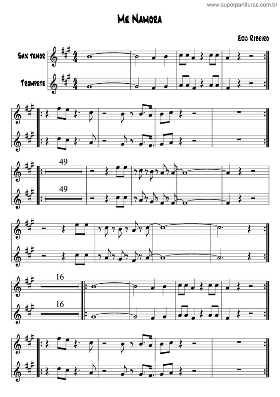 Partitura da música Me Namora v.2