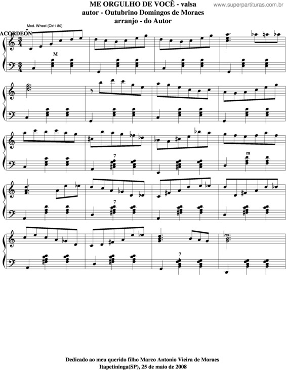 Partitura da música Me Orgulho De Você v.3