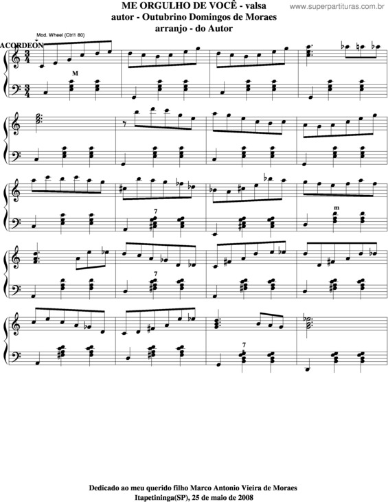 Partitura da música Me Orgulho De Você v.3