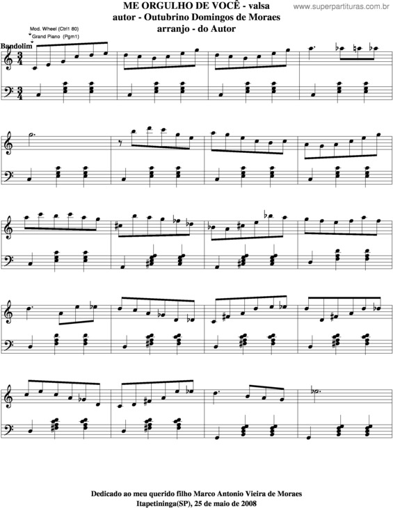 Partitura da música Me Orgulho De Você v.5