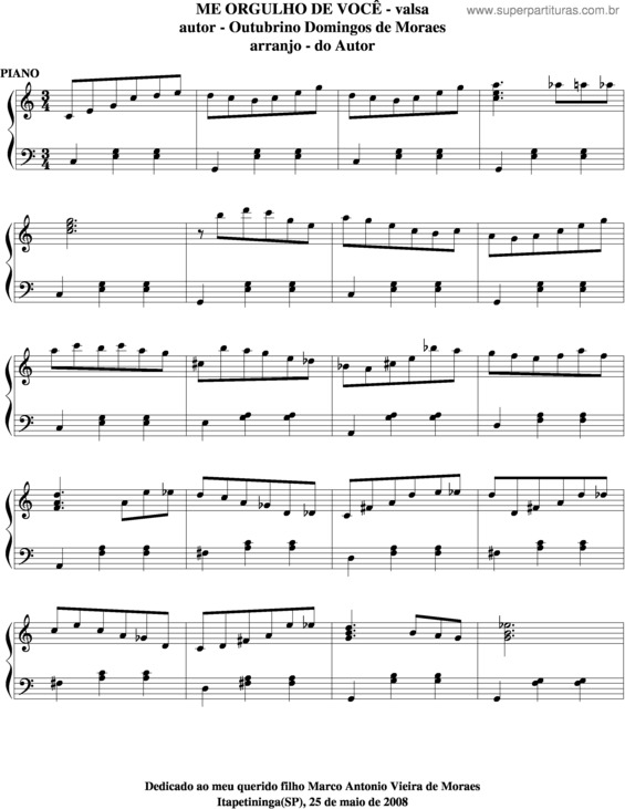 Partitura da música Me Orgulho De Você v.6