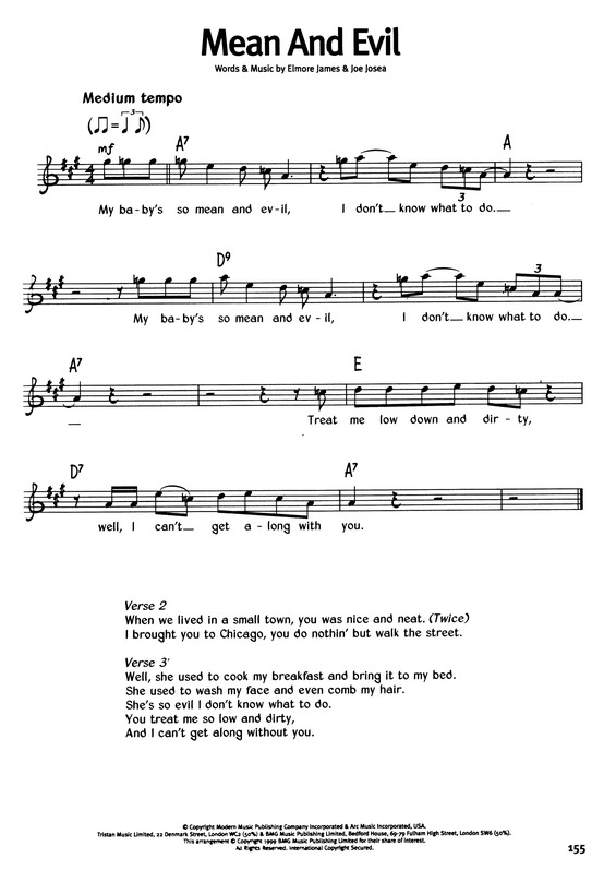 Partitura da música Mean And Evil