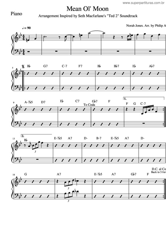 Partitura da música Mean Ol` Moon v.2