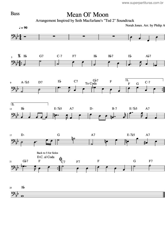 Partitura da música Mean Ol` Moon v.3