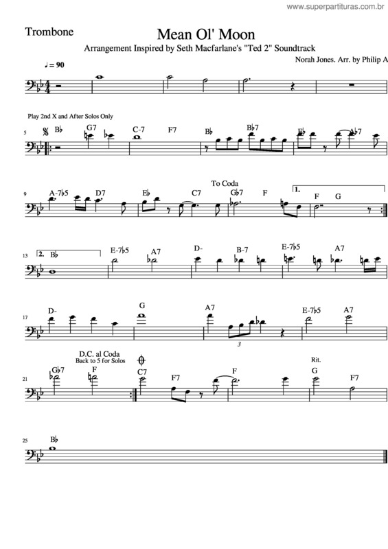 Partitura da música Mean Ol` Moon v.4