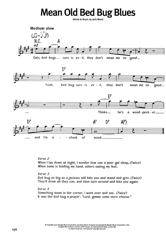 Partitura da música Mean Old Bed Bug Blues