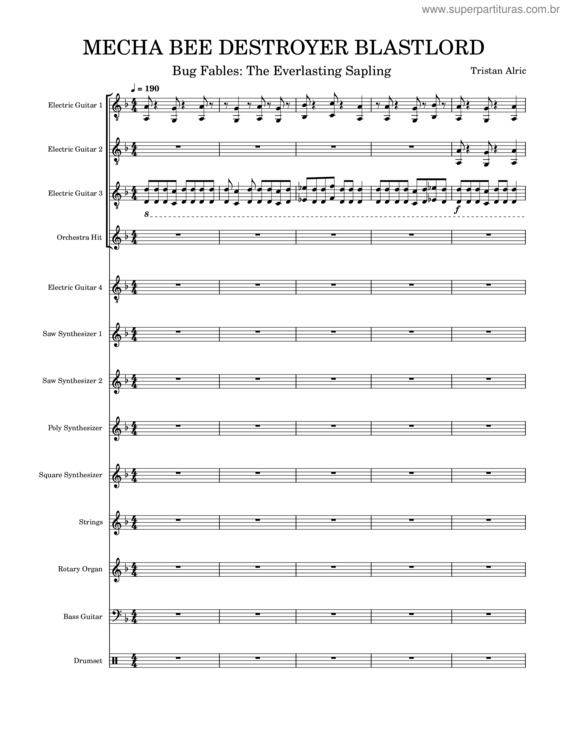 Partitura da música Mecha Bee Destroyer Blastlord – Bug Fables