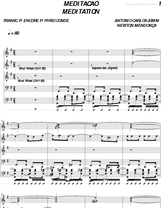 Partitura da música Meditação v.5