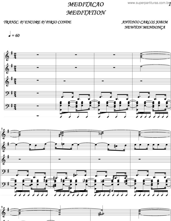 Partitura da música Meditação v.9