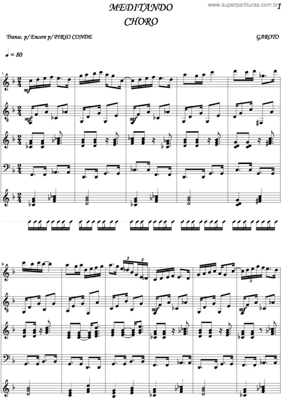 Partitura da música Meditando v.3