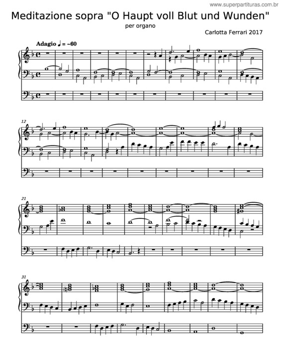 Partitura da música Meditazione Sopra O Haupt Voll Blut Und Wunden – Carlotta Ferrari