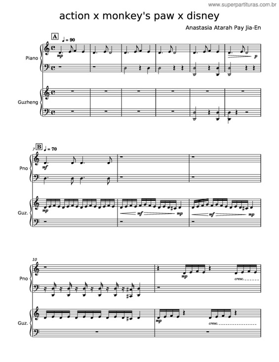 Partitura da música Medley – Anastasia Atarah Pay Jia–En