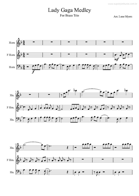 Partitura da música Medley