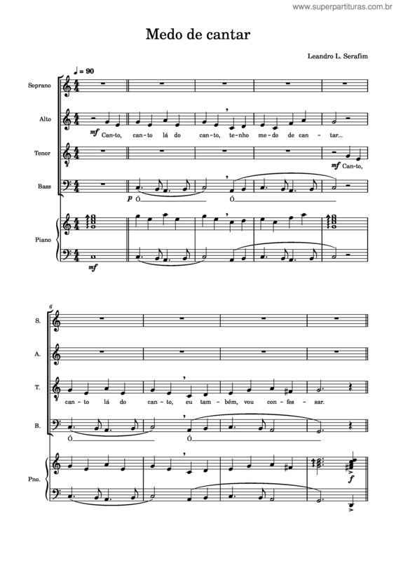 Partitura da música Medo De Cantar Medo De Cantar  1