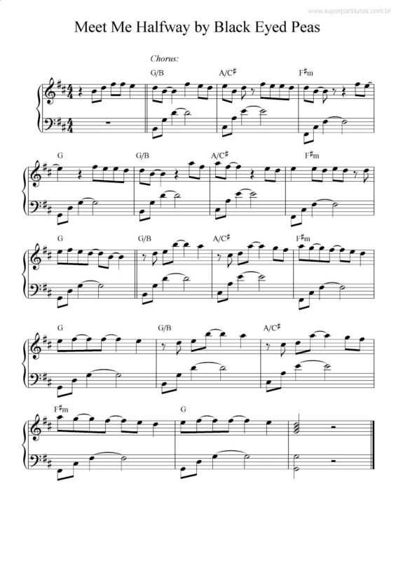 Partitura da música Meet Me Halfway