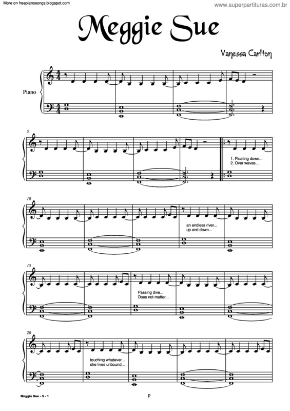 Partitura da música Meggie Sue