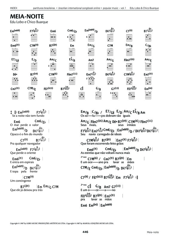 Partitura da música Meia-Noite v.2