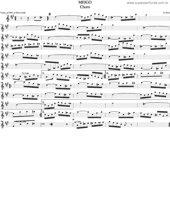 Partitura da música Meigo v.3