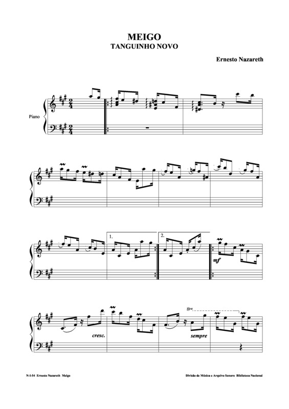 Partitura da música Meigo v.5