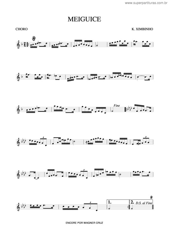 Partitura da música Meiguice v.2