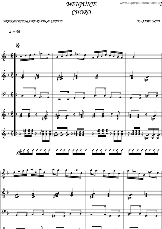 Partitura da música Meiguice v.4