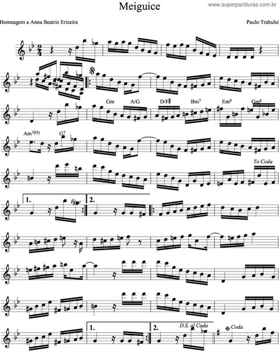 Partitura da música Meiguice v.5