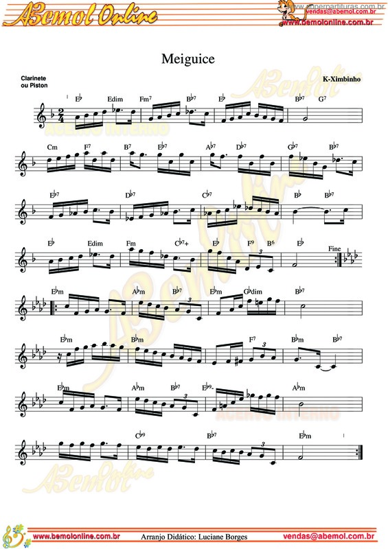 Partitura da música Meiguice v.6