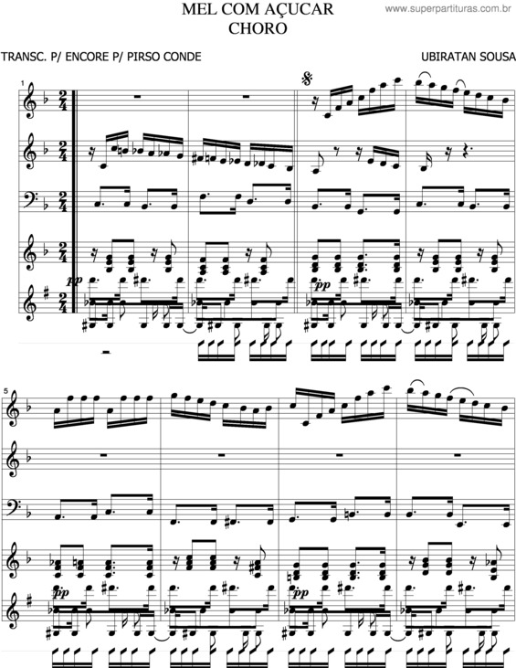 Partitura da música Mel Com Açucar v.2