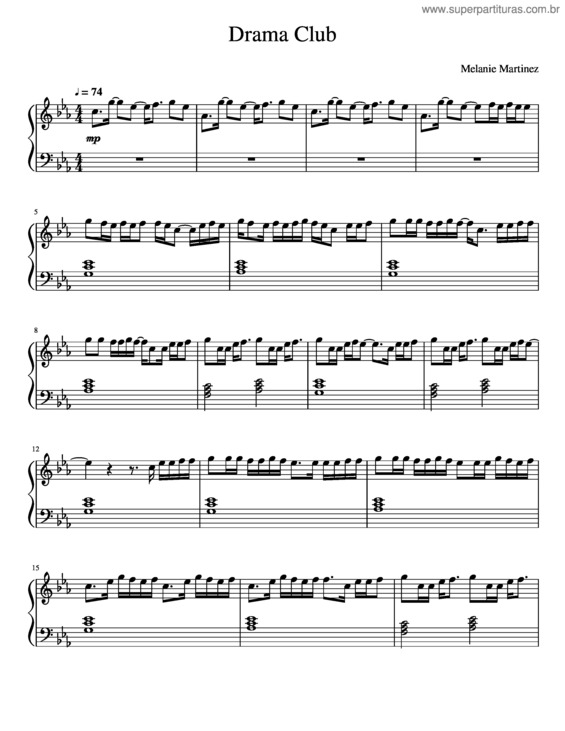 Partitura da música Melanie Martinez Drama Club