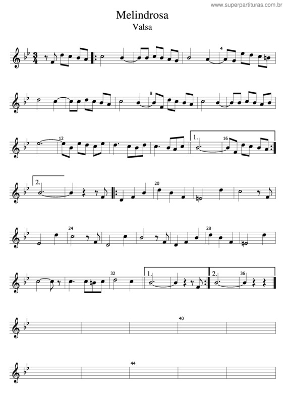 Partitura da música Melindrosa v.2