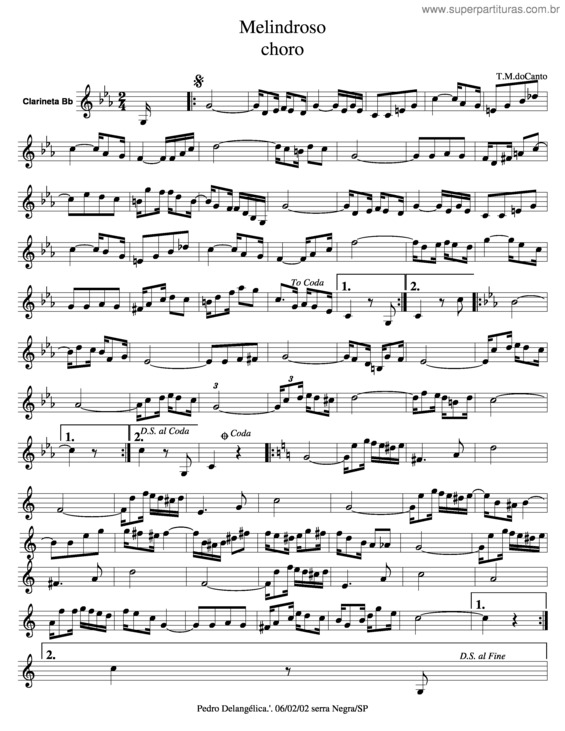 Partitura da música Melindroso