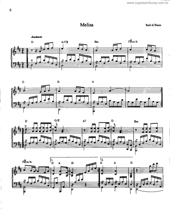 Partitura da música Melissa v.4