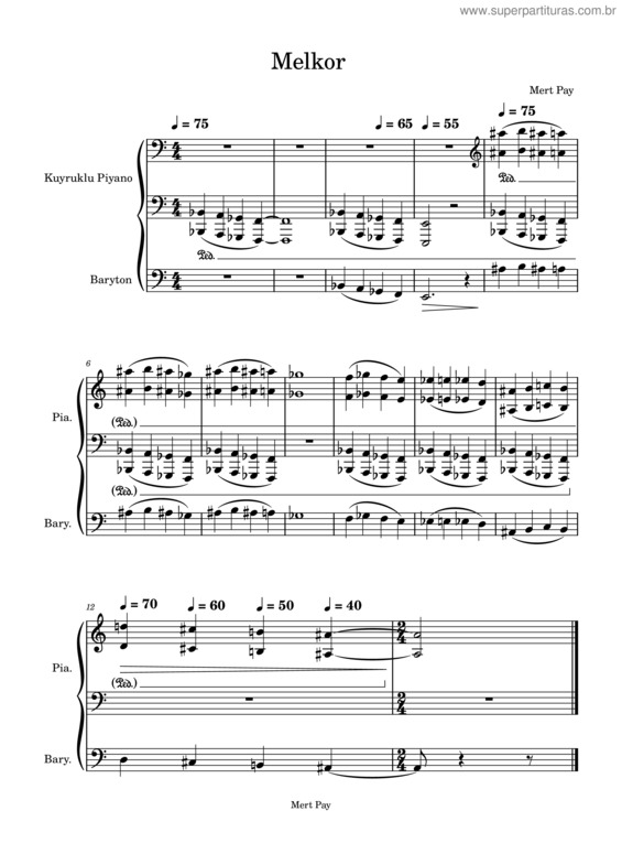 Partitura da música Melkor