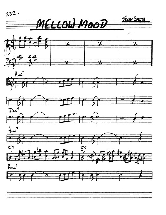 Partitura da música Mellow Mood