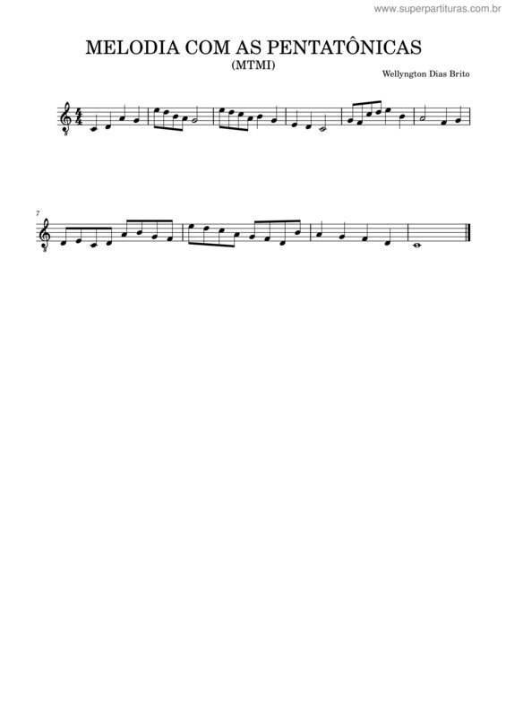 Partitura da música Melodia Com As Pentatônicas