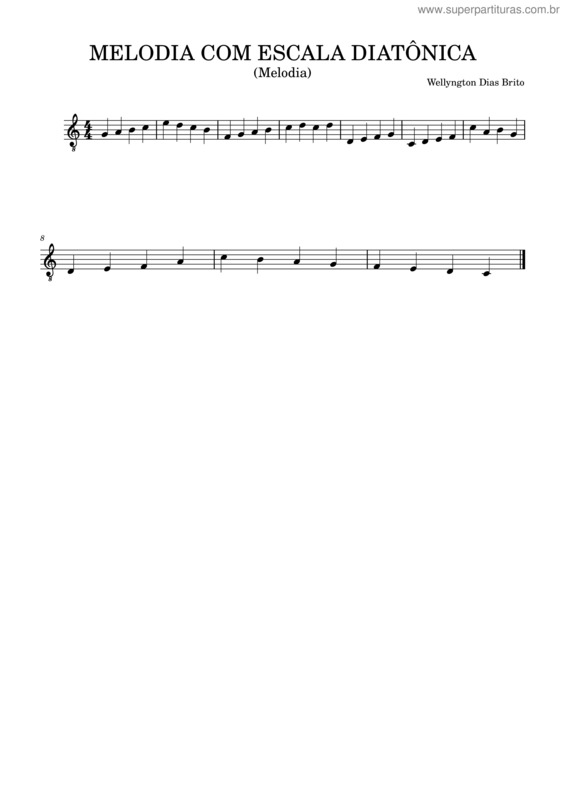 Partitura da música Melodia Com Escala Diatônica