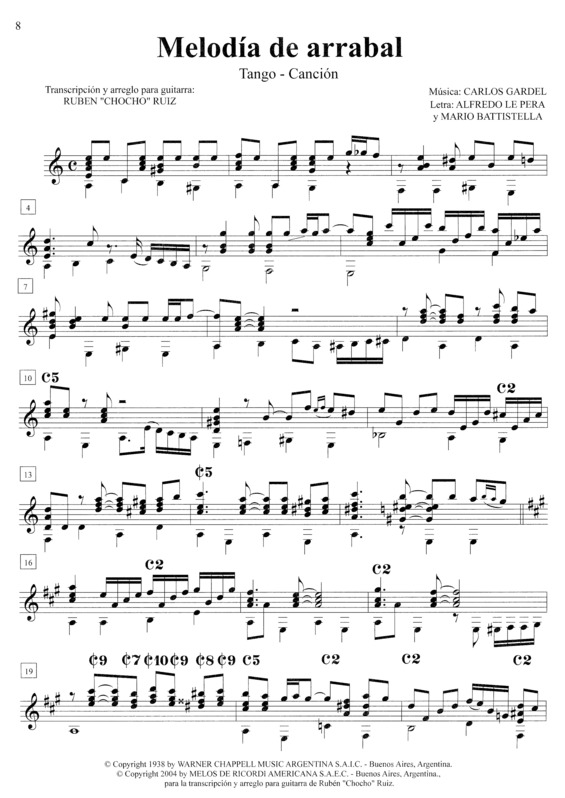 Partitura da música Melodía De Arrabal v.2