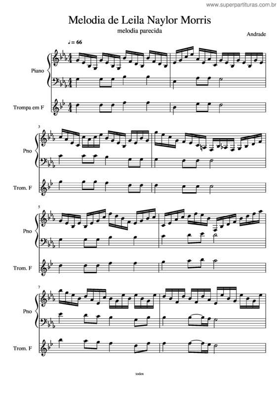 Partitura da música Melodia De Leila Naylor Morris