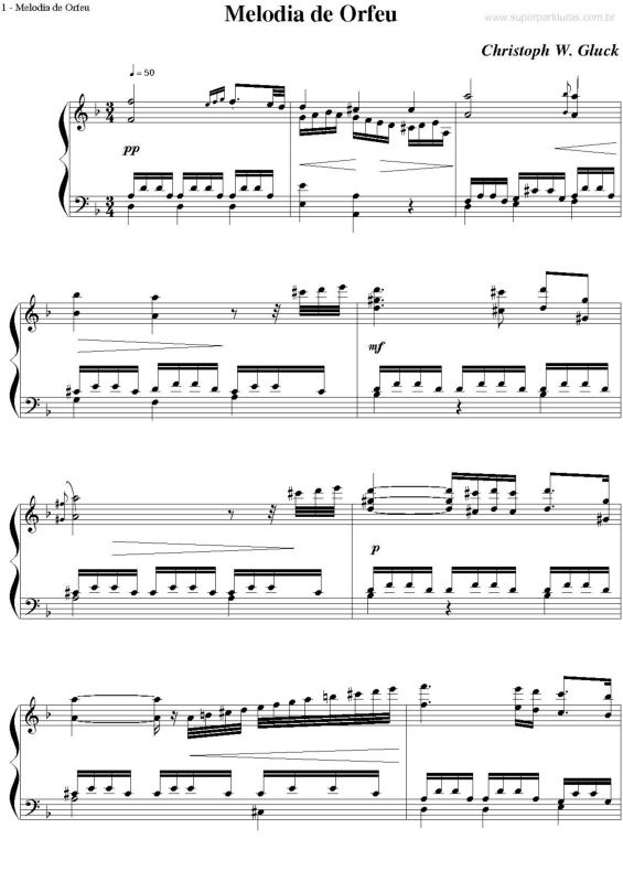 Partitura da música Melodia de Orfeu