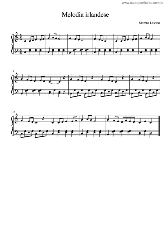 Partitura da música Melodia Irlandese