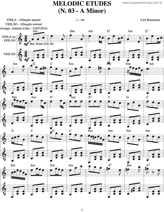 Partitura da música Melodic Etudes v.3