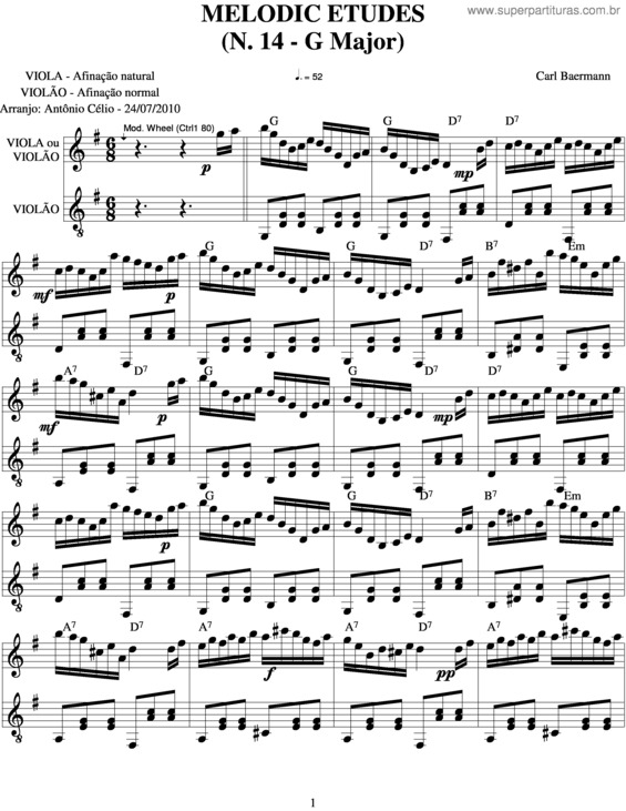 Partitura da música Melodic Etudes v.5